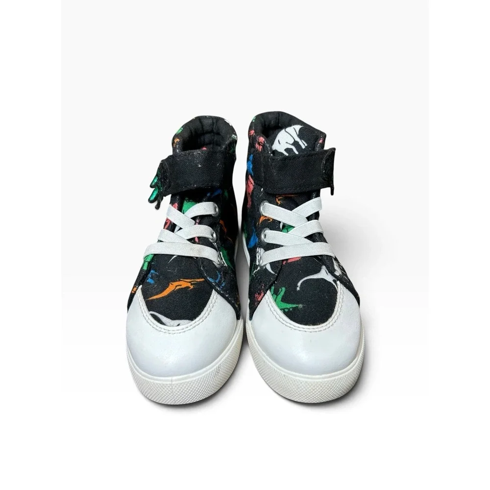 FabKids Kids Dino Dino Black High Top Sneakers Shoes Boy Dinosaurs Toddler Sz 8